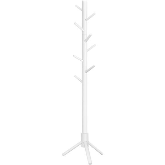 Solid Wood Coat Rack, Free Standing Tree-Shaped Coat Rack with 8 Hooks, 3 Height - Picture 7 of 7